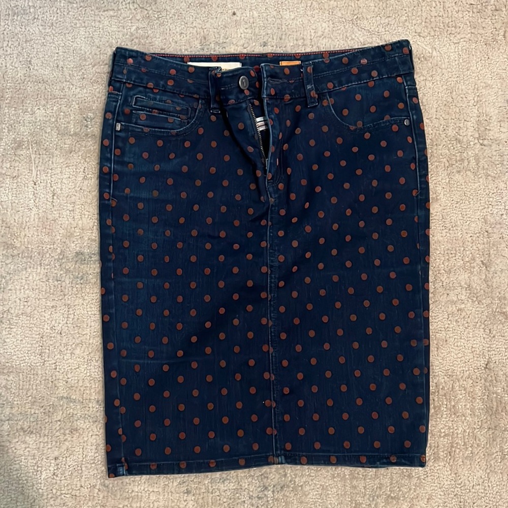 Pilcro polka dot jean pencil skirt (27)